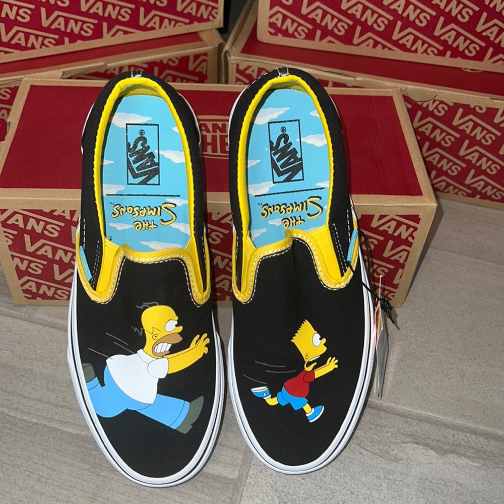 🔥Vans The Simpsons Slip On Homer and Bart Skate Shoe - Limited Edition Rare 🔥 - Picture 3 of 10